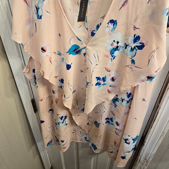 Lane Bryant Size 28 Pink Floral Shirt - Picture 4 of 7